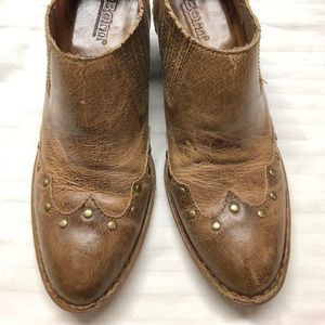 Born brown leather western shooties- 6 1/2